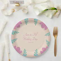 Plato de papel para boda personalizado