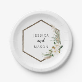 Plato de Papel para Bodas de Corona Bohemiana