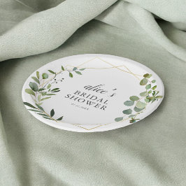 Plato de Papel para Bridal Shower de Eucalipto Ver
