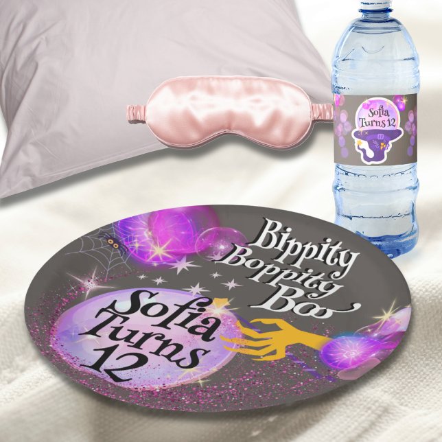Plato de papel para cumpleaños de cuento de hadas  (Listing is for the plate only the Water bottle labels are sold separately in the same collection)