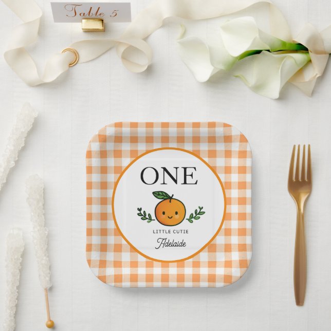 Plato de papel para cumpleaños Little Cutie (Boda)