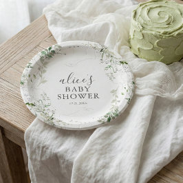 Plato de Papel para Desayuno Botánico de Boda Gree