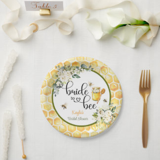 Plato de papel para despedida de soltera Bride to 