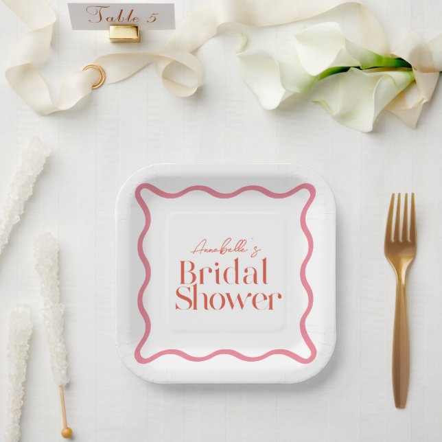 Plato de papel para despedida de soltera con marco (Boda)