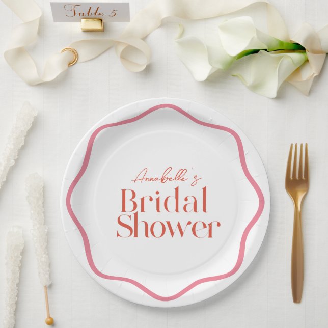 Plato de Papel para Despedida de Soltera Tendencia (Boda)