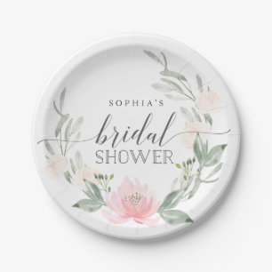 Plato de papel para ducha de novia Pastel Blush