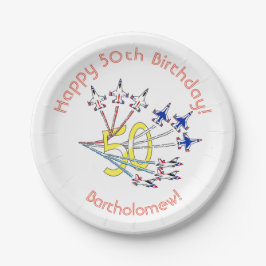 Plato de papel para el 50 cumpleaños de Thunderbir