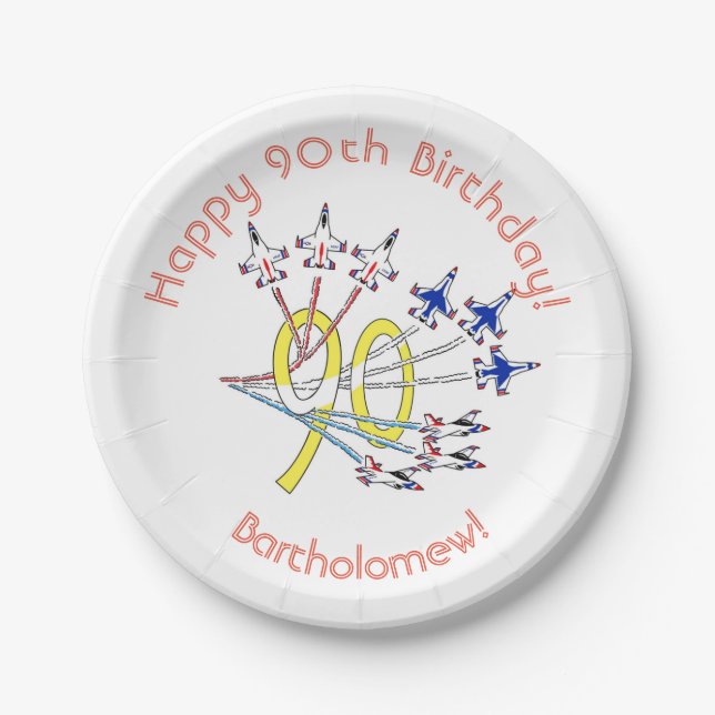 Plato de papel para el 90 cumpleaños de Thunderbir (Anverso)