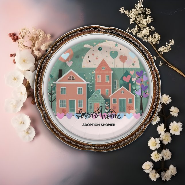 Plato De Papel Para el hogar Pastel Heart Adopción Ducha para el  (Subido por el creador)