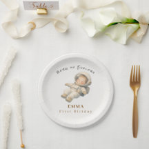 Plato de papel para el primer cumpleaños del astro