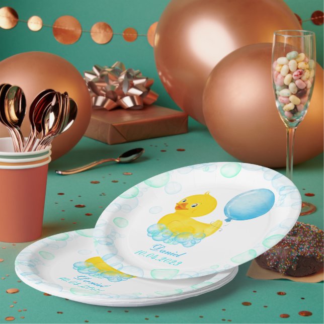 Plato de papel para el primer cumpleaños del niño  (Multi)