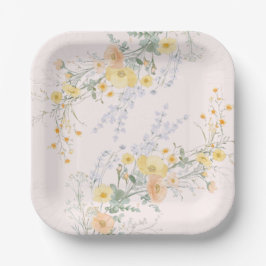 Plato de Papel para Fiesta Botánico Flor Silvestre