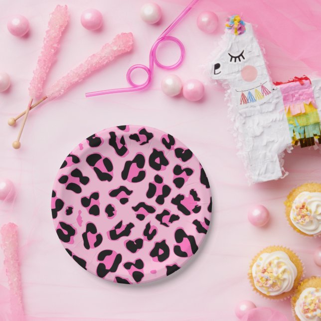 Plato de papel para fiesta con estampado de piel d (Fiesta)