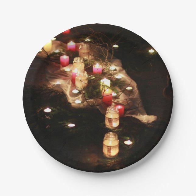 Plato de Papel para Fiesta con Velas - Personaliza (Anverso)