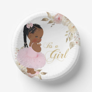 Plato de Papel para Fiesta de Bebé Princesa Africa