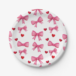 Plato de papel para fiesta de corazones