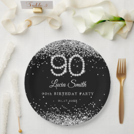 Plato de papel para fiesta de cumpleaños 90 de Bli