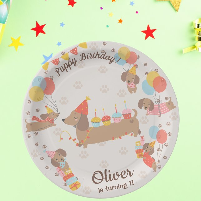 Plato de papel para fiesta de cumpleaños de cachor (Subido por el creador)