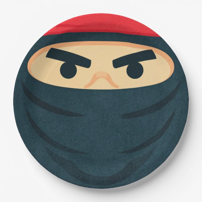 Plato de papel para fiesta de cumpleaños de Ninja  (Anverso)