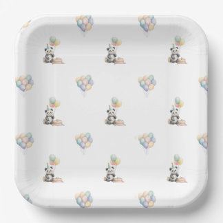 Plato de papel para fiesta de cumpleaños de panda