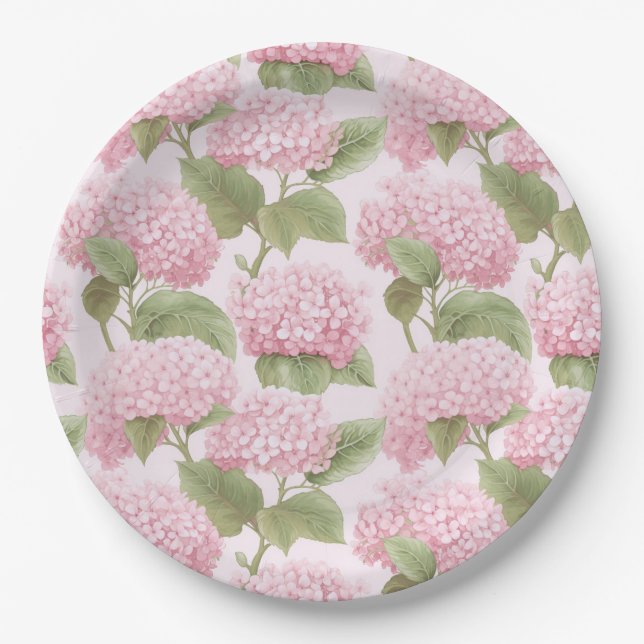 Plato de papel para fiesta de jardín con racimo de (Anverso)
