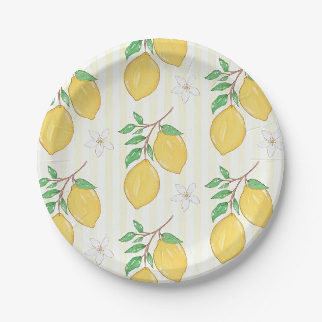 Plato de papel para fiesta de picnic de verano con (Anverso)