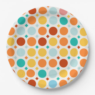 Plato de papel para fiesta de puntos felices Color