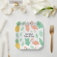 Plato de Papel para Fiesta de Soltera Tropical