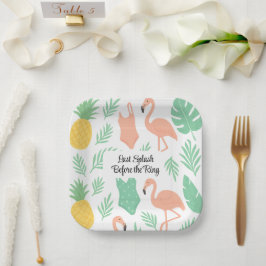 Plato de Papel para Fiesta de Soltera Tropical