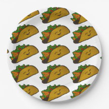 Plato de papel para fiesta de tacos