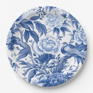 Plato de papel para fiesta de té con chinoiserie a