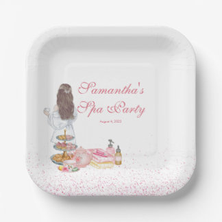 Plato de papel para fiesta de té vintage femenina