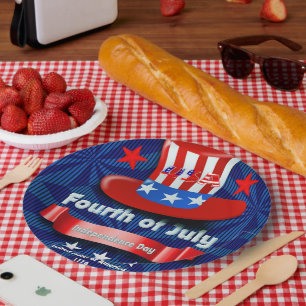 Plato de papel para fiesta del cuatro de julio
