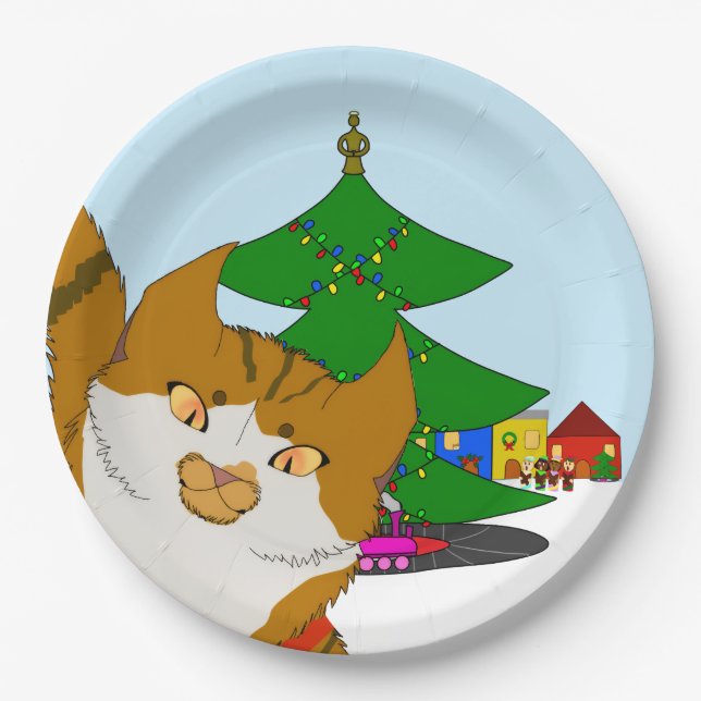 Plato de papel para fiesta infantil de Jingle Claw (Anverso)