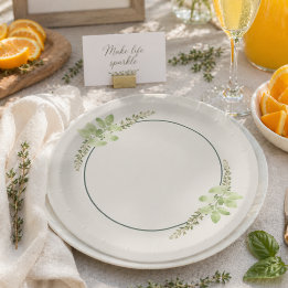 Plato de Papel para Fiesta Mimosa de Tomillo y Alb
