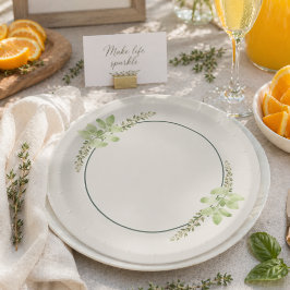 Plato de Papel para Fiesta Mimosa de Tomillo y Alb