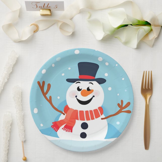 Plato de papel para fiesta navideña del hombre de  (Boda)