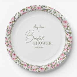 Plato de papel para fiesta para una ducha de novia