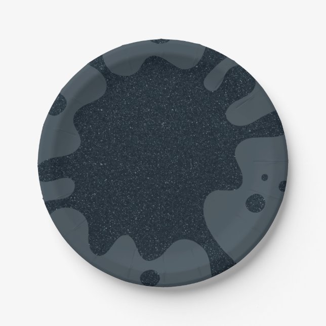 Plato de papel para fiesta personalizado Charcoal  (Anverso)
