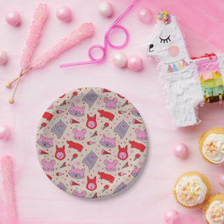 Plato de papel para fiestas Scoops & Snoots