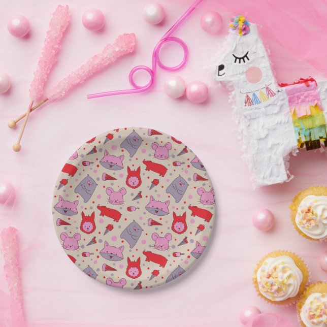 Plato de papel para fiestas Scoops & Snoots (Fiesta)