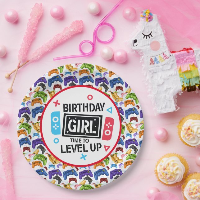Plato de papel para jugadora en cumpleaños (Fiesta)