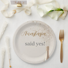 Plato de papel para la ducha nupcial personalizada