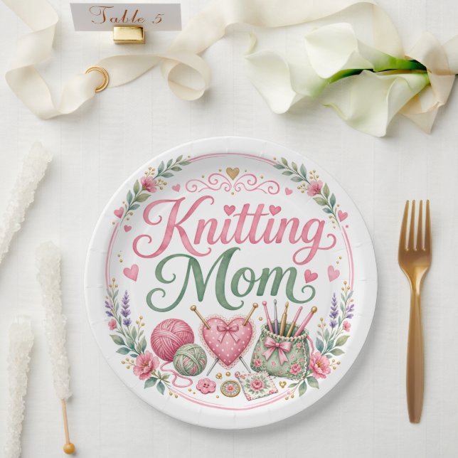 Plato de papel para mamá tejedora (Boda)