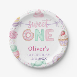 Plato de papel para postre pastel Sweet One cumple