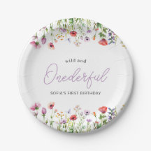 Plato de papel para primer cumpleaños Onederful Wi
