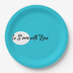 Plato De Papel Para Servir Con Amor Aqua Fiesta Azul Placa De Pap