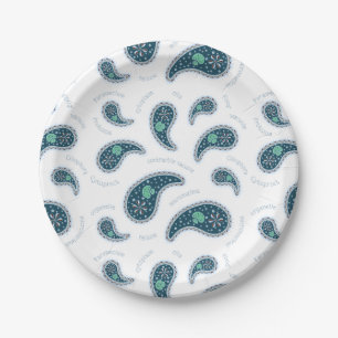 Plato De Papel Paramecia Paisley Protozoo Ciencia Biológica