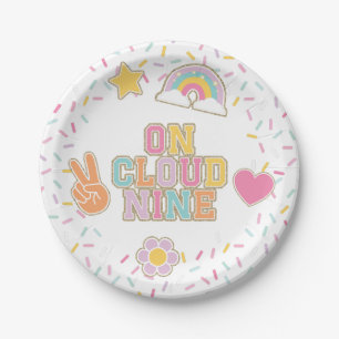 Plato De Papel Parche Preppy en Nueve Nueve Nueve Cumpleaños