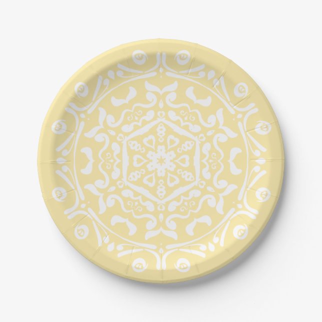 Plato De Papel Parchment Mandala (Anverso)